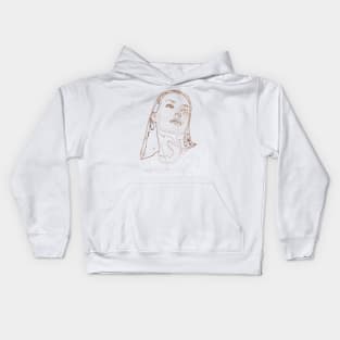 Girl minimalism art lines Kids Hoodie